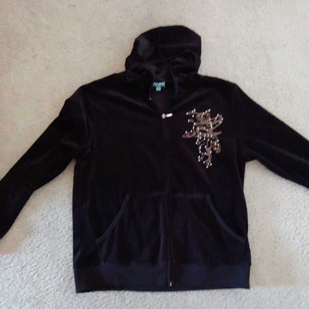 Black cozy hoody with funky design